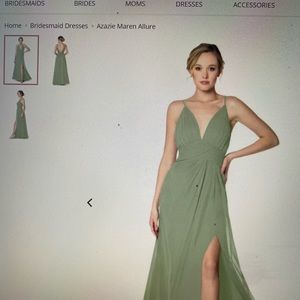 Dusty Sage bridesmaid Dress size 2 from Azazie